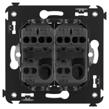 Avanti Переключатель двухклавишный в стену, ''Черный квадрат''