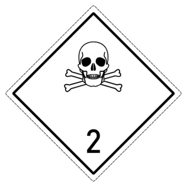 Знак опасности 2.2 ''Ядовитый газ'' 250х250 мм, пленка самоклеящаяся ГОСТ 19433-88