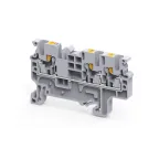 Клемма с 3-мя контактами push-in 2,5 кв.мм OptiClip СP-2,5-TRIPLET-I-серый