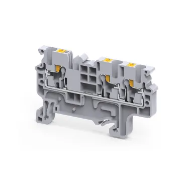 Клемма с 3-мя контактами push-in 2,5 кв.мм OptiClip СP-2,5-TRIPLET-I-серый