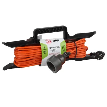 Удлинитель силовой на рамке c заземлением 1 розетка 10м ПВС 3x0.75мм2 UFx-1e-3x0.75-10m ЭРА