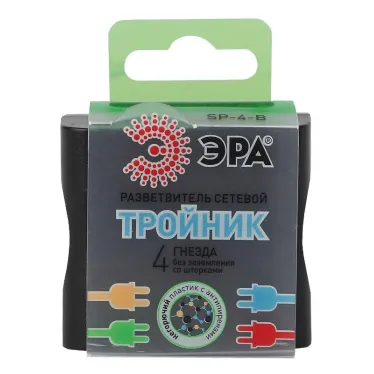 Тройник 4гн, без заземл (чёрный) (10/60/2640) SP-4-B