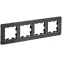 BRITE Рамка 4 поста РУ-4-1-Бр металл черный RE AL IEK