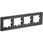 BRITE Рамка 4 поста РУ-4-1-Бр металл черный RE AL IEK