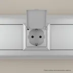 Avanti Розетка с крышкой модульная 2P+E с з/ш Закаленная сталь2 модуля