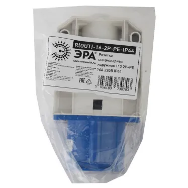 Розетка стационарная наружная 113 2Р+РЕ 16А 220В IP44 (10/60/960) R(OUT)-16-2P-PE-IP44