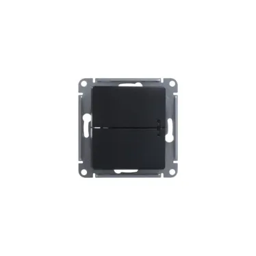 GLOSSA Выключатель двухклавишный с подсветкой схема 5а антрацит в рамку