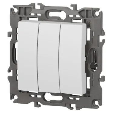 Выключатель тройной, 10АХ-250В, Эра Elegance, белый,14-1107-01