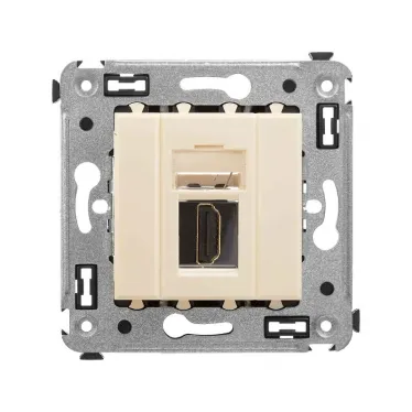 Avanti HDMI розетка одинарная в стену, тип А-А, ,Ванильная дымка