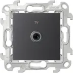 Розетка ТВ проходная, графит