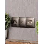 Валенсия Рамка 3-местная графит