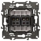 Розетка аудио двойная, Эра Elegance, антрацит, 14-3112-05