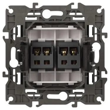 Розетка аудио двойная, Эра Elegance, антрацит, 14-3112-05