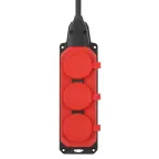 Удлинитель силовой UK-3e-3x1,5-50m-IP44(KG) с заземлением 3 розетки каучук 50м КГ 3х1,5мм2 IP44