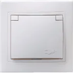 КВАРТА Розетка с заземлением с крышкой белая