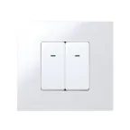 Выключатель проходной с подсветкой узкий, 10А 250В, S27, белый