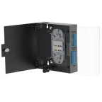 Корпус оптического навесного бокса. 2 слота для адаптерных планок типа RNAP. черный. без сплайс-кассеты. без пигтейлов