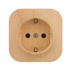 Quteo Розетка с заземлением со шторками дерево наружная