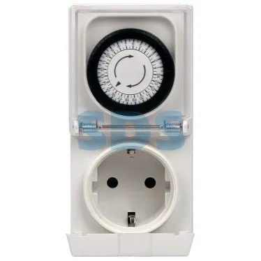 Розетка с механическим таймером суточный 30мин/24ч 48 ON/OFF в защитном корпусе IP 44 RX-23