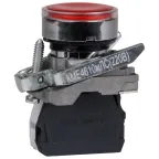 Кнопка КМЕ4611мЛС-220В-красный-1но+1нз-цилиндр-IP65-