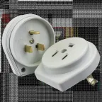 Разъем РШ-ВШ 32А 250В 2P+PE (СУ) пластиковый белый Simple