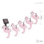 Садовая гирлянда 10 подсвечиваемых светодиодами фламинго.Общая длина от солнечной п ERADG012-07