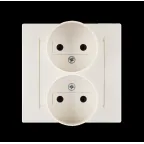 15 Розетка двойная 2Р 16А 250В винтовой зажим слоновая кость