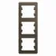GLOSSA Рамка 3 поста вертикальная шоколад