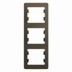GLOSSA Рамка 3 поста вертикальная шоколад