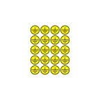 Наклейки знаки электробезопасности ''Заземление '' d - 20 мм (20шт на листе), REXANT