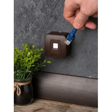 Розетка RJ-45 1-местная ОП Минск 1А 120В темное дерево