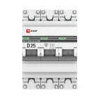 Автоматический выключатель 3P 25А (D) 6кА ВА 47-63M c одним магнитным расцепителем