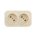 Quteo розетка двойная без заземления без шторок - 16 A - 250 В IP 20 - Слоновая кость