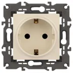 Розетка 2P+E Schuko со шторками, 16А-250В, Эра Elegance, сл.кость, 14-2102-02