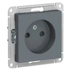 Розетка ATLASDESIGN без заземления со шторками 16А механизм грифель