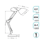 Светильник настольный GTL003 60W 220-240V E27 черный струбцина и основание 1/12 | GT0032 | Gauss