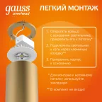 Светильник светодиодный декоративный бытовой HD002 12W (кофе золото) 3000K 79x200мм | HD002 | Gauss