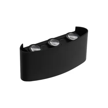 Светильник светодиодный фасадный ДБУ-6Вт 4000К 420Лм угол светораспределения 48° двухстороний -20...+50°С индекс Ra»80 корпус пластик черный IP44 Jazzway