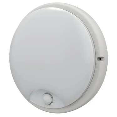 Светильник светодиодный ДПО 4100Д 12Вт IP54 4000K круг белый с инфракрасным датчиком движения IEK