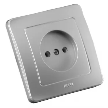 Розетка скрытая серебро