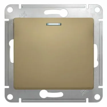 GLOSSA Переключатель одноклавишный с подсветкой в рамку титан схема 6а