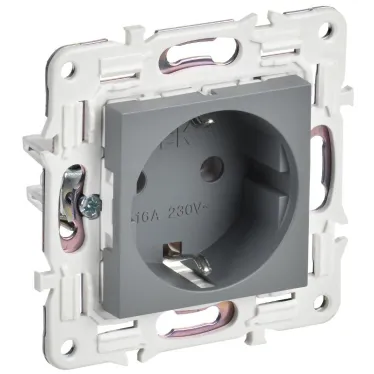 SKANDY Розетка с заземлением без защитных шторок 16А SK-R05Gr серый IEK