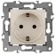 Розетка 2P+E Schuko, 16A-250В, винт, Эра12, слоновая кость, 12-2111-02