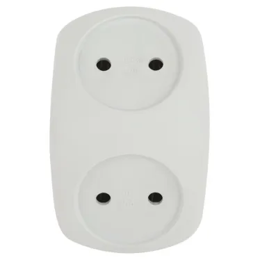 Разветвитель электрический SPx-2-W на 2 розетки без заземления 10А белый