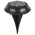 Светильник уличный ERAST024-01 на солнечной батарее подсветка Таблетка, сталь, пластик d 11 см