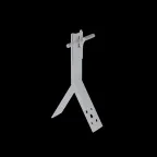 Коньковый держатель зажимной для прутка D 5-8 мм H80 мм INOX304