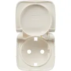 Valena ALLURE Лицевая панель розетки 2К+З с крышкой Белая