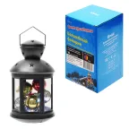 Фонарь с LED гирляндой внутри  ULD-L1220-010/DTB/RGB BLACK  на батарейке 10 диодов  RGB свет режим миганиячерный корпус 12*20 см | UL-00002309 | Uniel