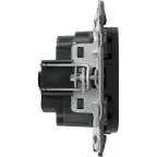 Valena ALLURE Розетка силовая 2К+З 16А 250В с лицевой панелью винтовые зажимы антрацит