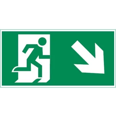 пиктограмма "ФИГУРА / СТРЕЛКА ВПРАВО ВНИЗ" 400х200мм для аварийно-эвакуационного светильника Vault | V5-EM03-60.013.024 | VARTON
